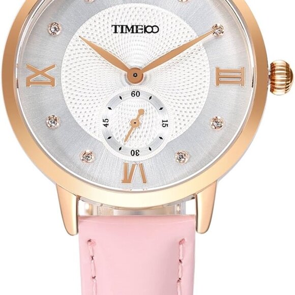 Womens Fashion Quartz Watch with Roman Numerals Fashion Diamond Leather Band Ana - Picture 1 of 9